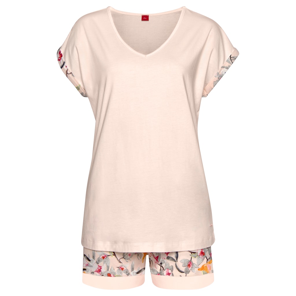 s.Oliver Shorty, (2 tlg.), Shorty mit Blumenmuster
