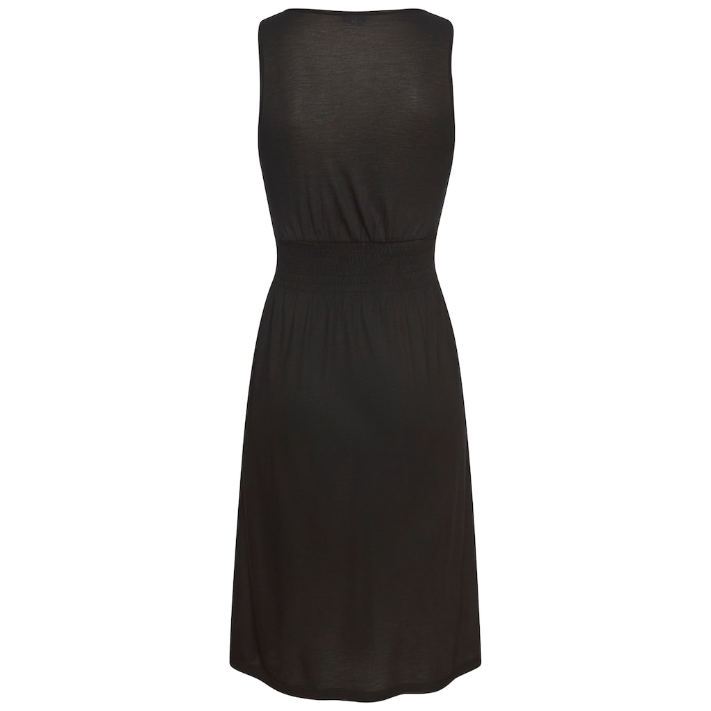 LASCANA Minikleid, mit verstellbarem Ausschnitt und gesmokter Taille