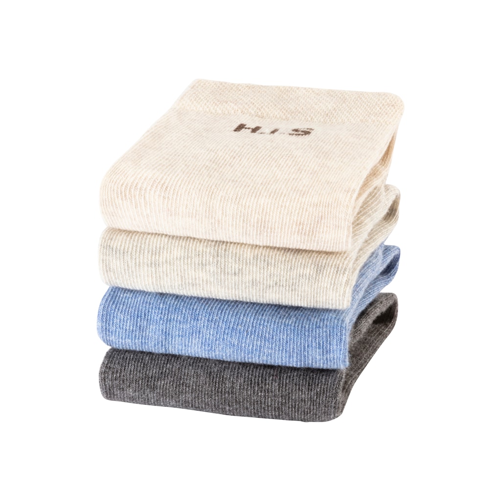 H.I.S Socken, (Packung, 4 Paar), ohne einschneidendes Bündchen