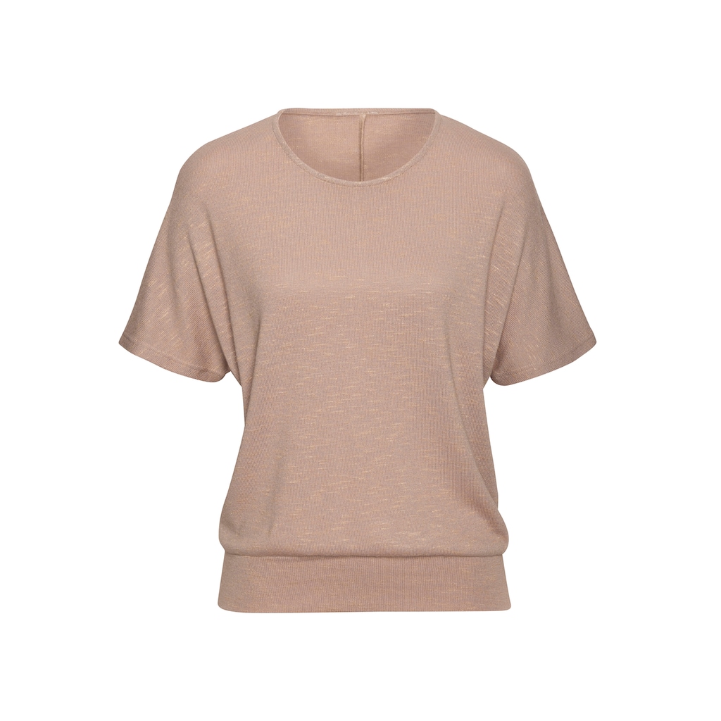 Vivance Kurzarmshirt »mit breitem Bund«, aus weichem Viskose-Feinstrick