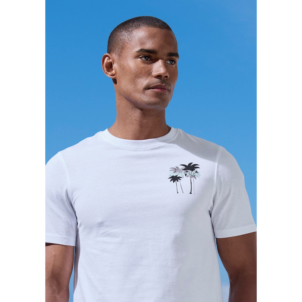 Beachtime T-Shirt »mit grossem Rückenprint«, Regular-Fit, mit Print vorn und hinten