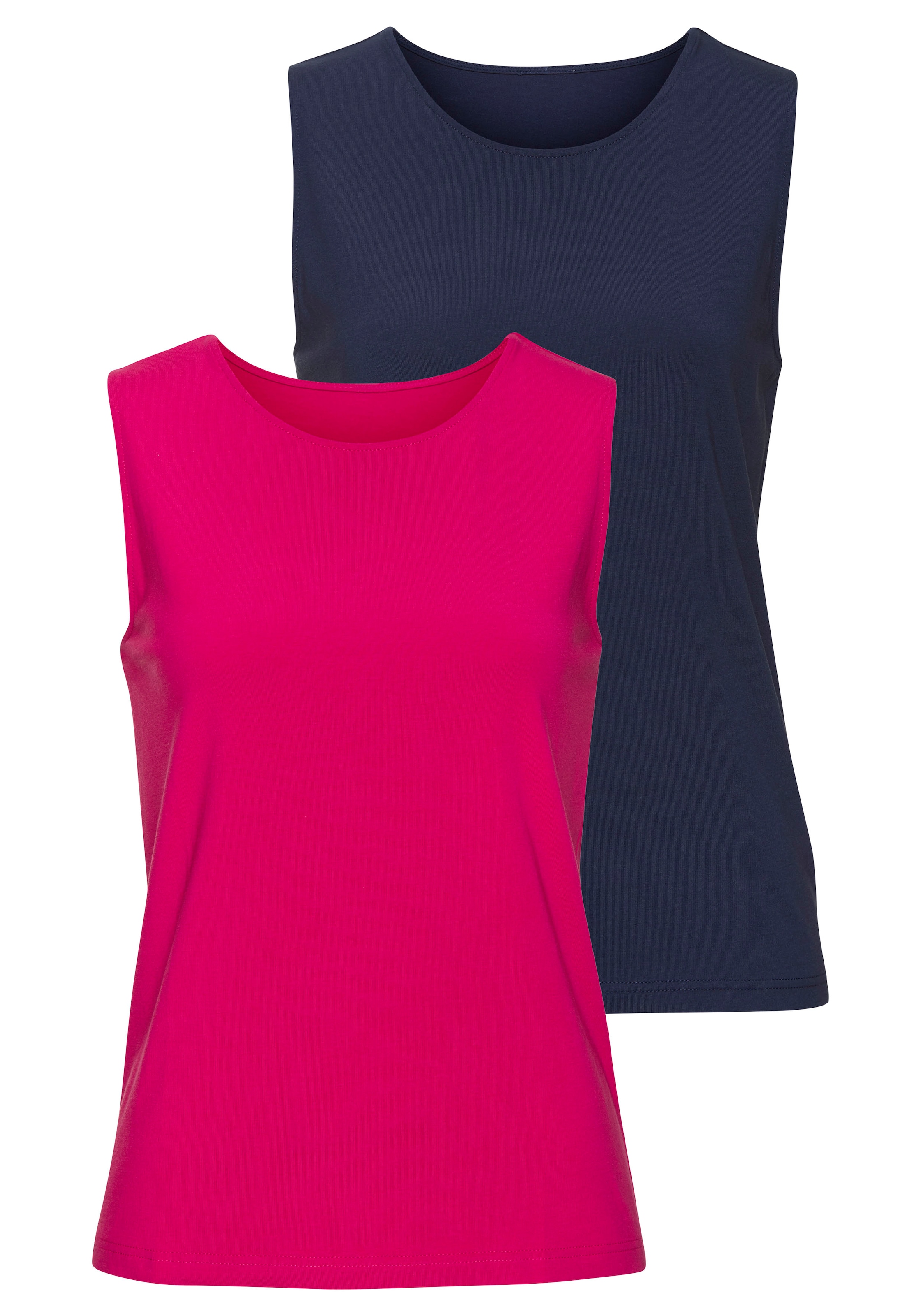LASCANA Tanktop »aus elastischer Baumwoll-Modal-Qualität«, (2er-Pack)