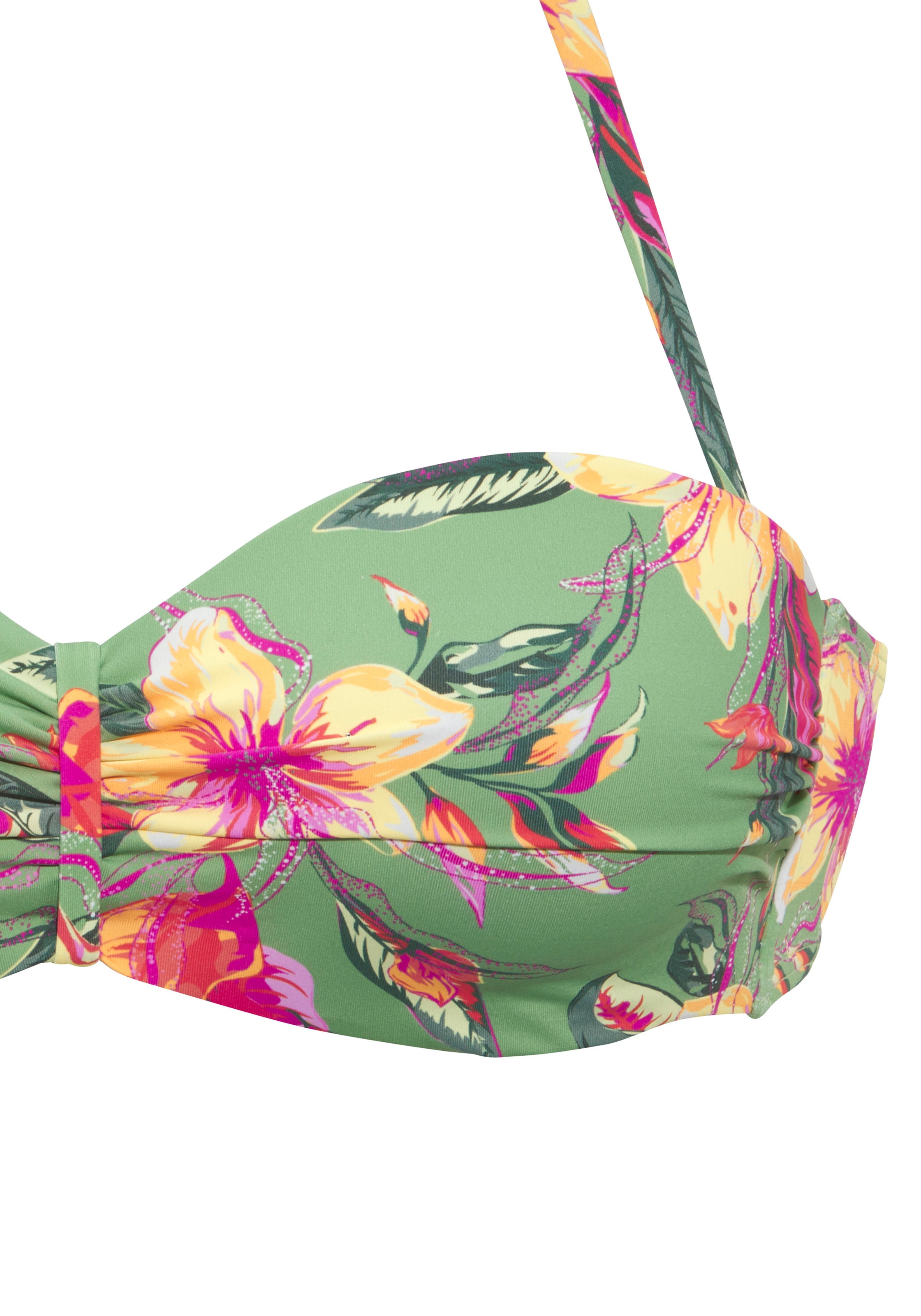 LASCANA Bügel-Bandeau-Bikini-Top »Malia«, mit tropischem Print