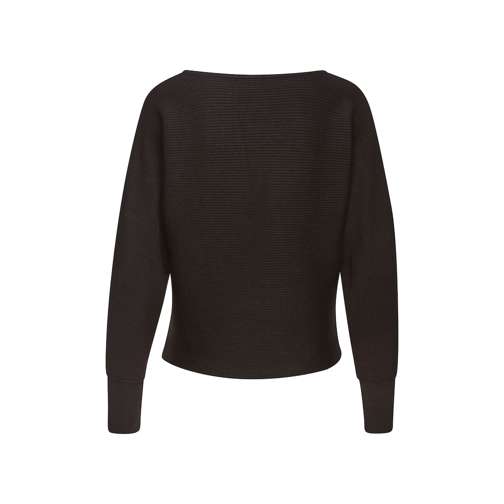 Vivance Strickpullover, mit U-Boot-Ausschnitt, Fledermausärmel, Streifenoptik, Oversize
