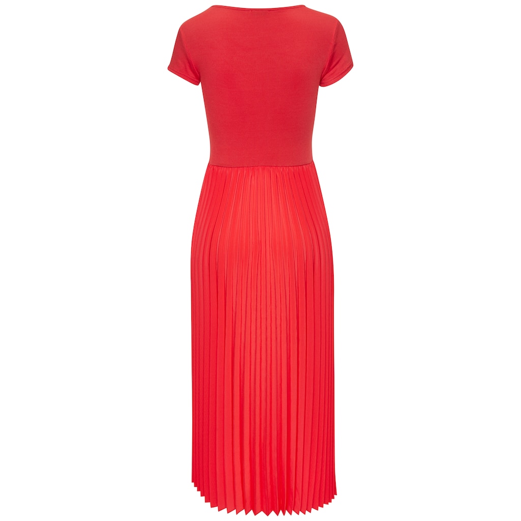 LASCANA Midikleid, mit Plisseerockteil, Basic, modisch