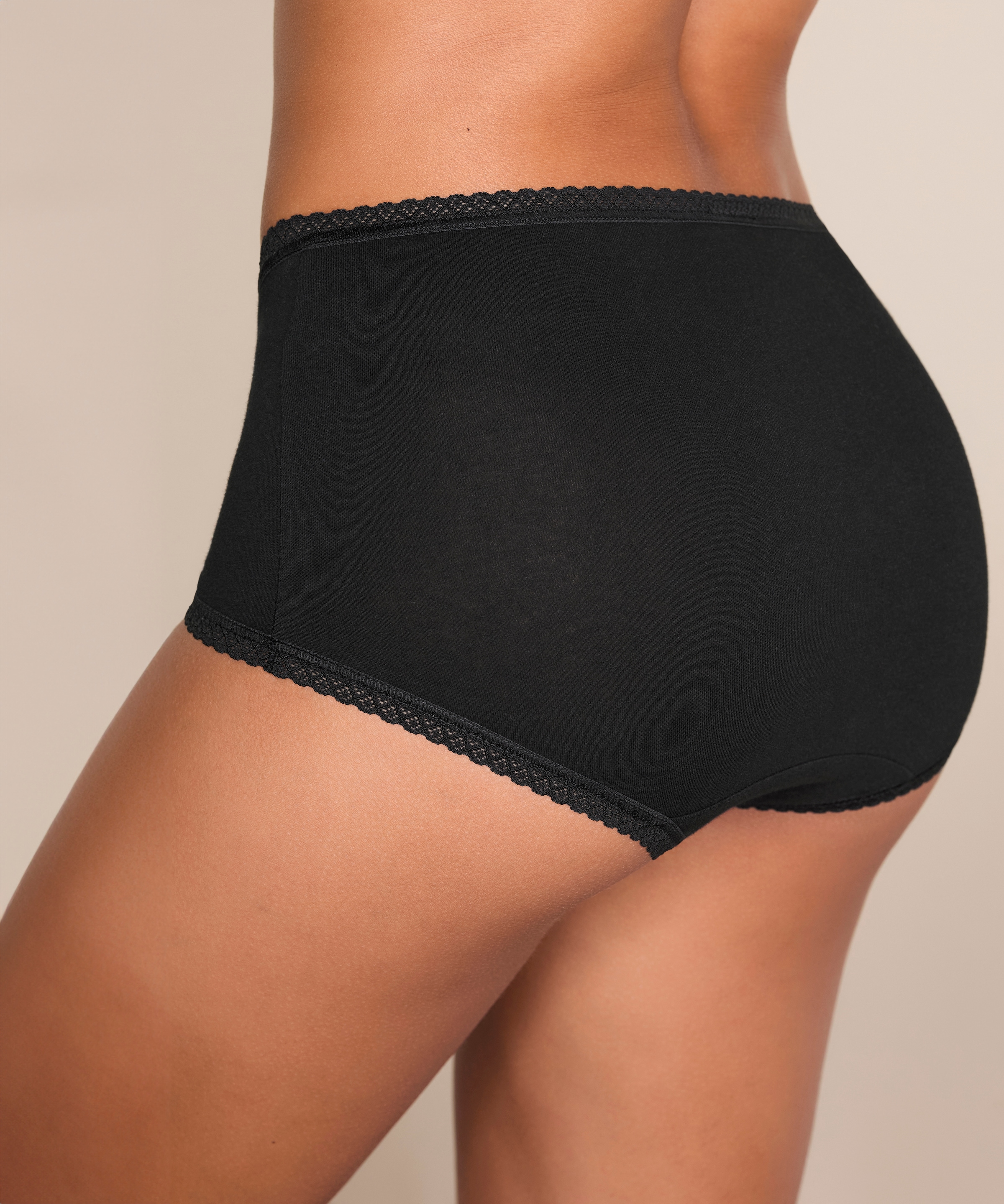 Vivance Culotte haute 7er-Pack,  aus weicher Baumwollqualität mit feiner Spitzeneinfassung