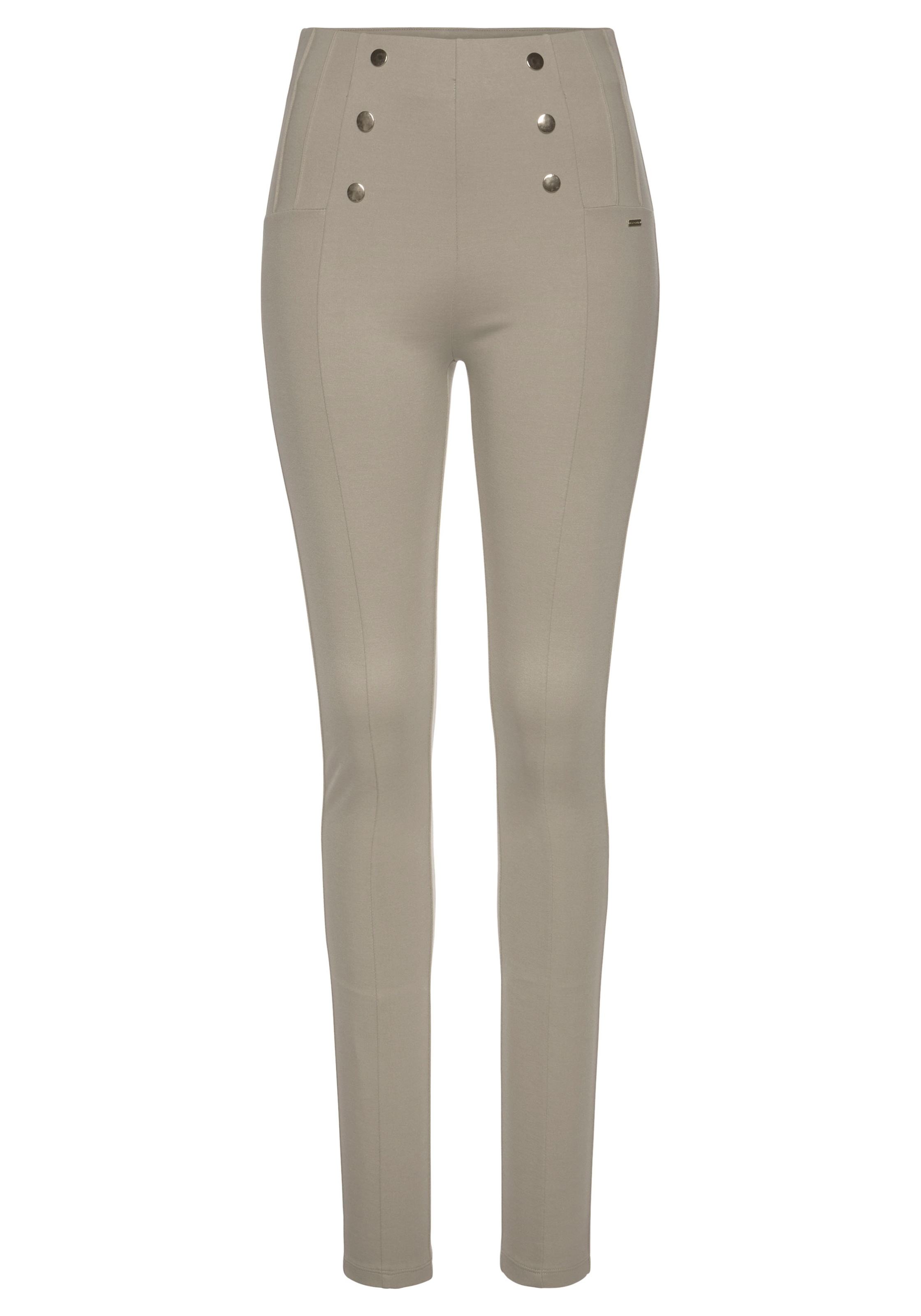 LASCANA Highwaist Leggings, mit Zierknöpfen