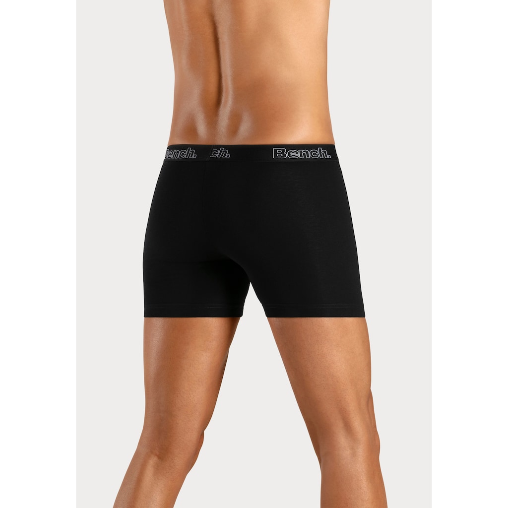 Bench. Langer Boxer »Boxershorts für Herren«, (Packung, 4 St.), Unterhosen mit Logoschriftzug im Bund