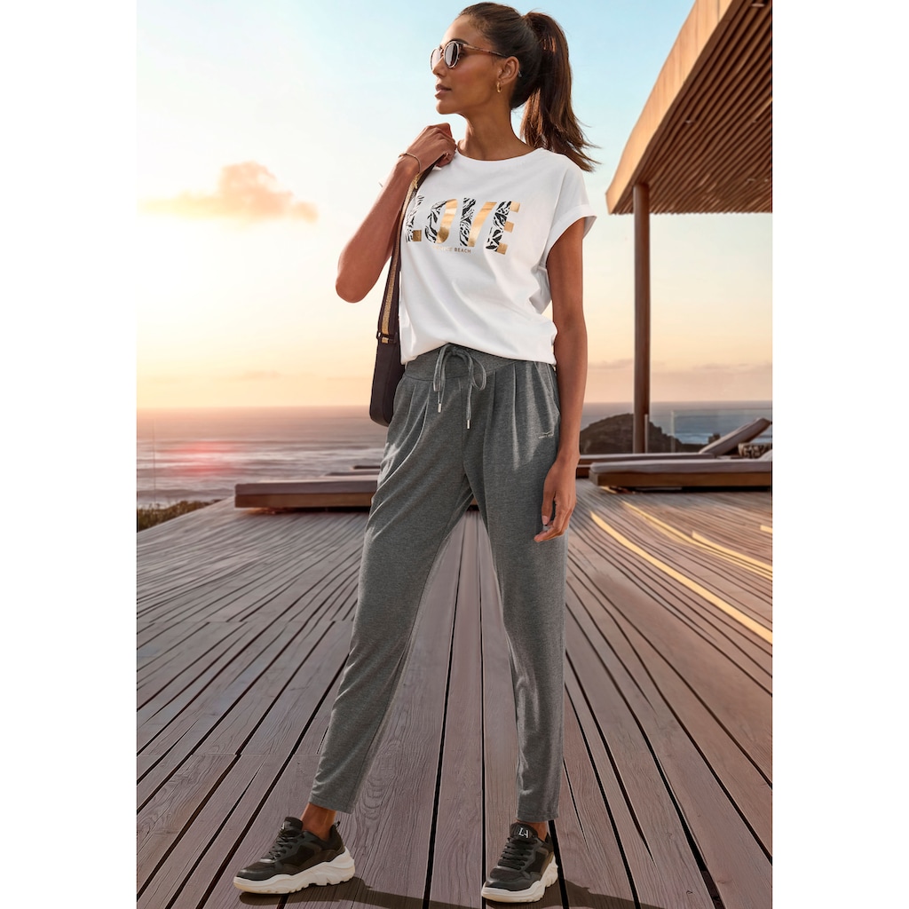 Venice Beach Kurzarmshirt, mit Frontprint, T-Shirt aus Baumwolle, lockere Passform