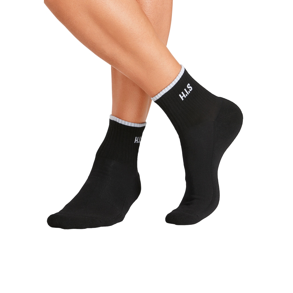 H.I.S Sportsocken, (Packung, 6 Paar), Kurzsocken mit Frottee & verstärkten Belastungszonen