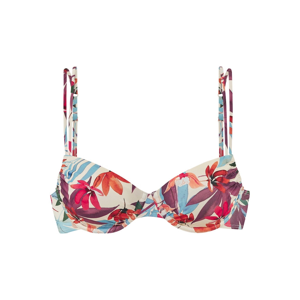LASCANA Bügel-Bikini-Top »Imani«, mit sommerlichem Blätterprint