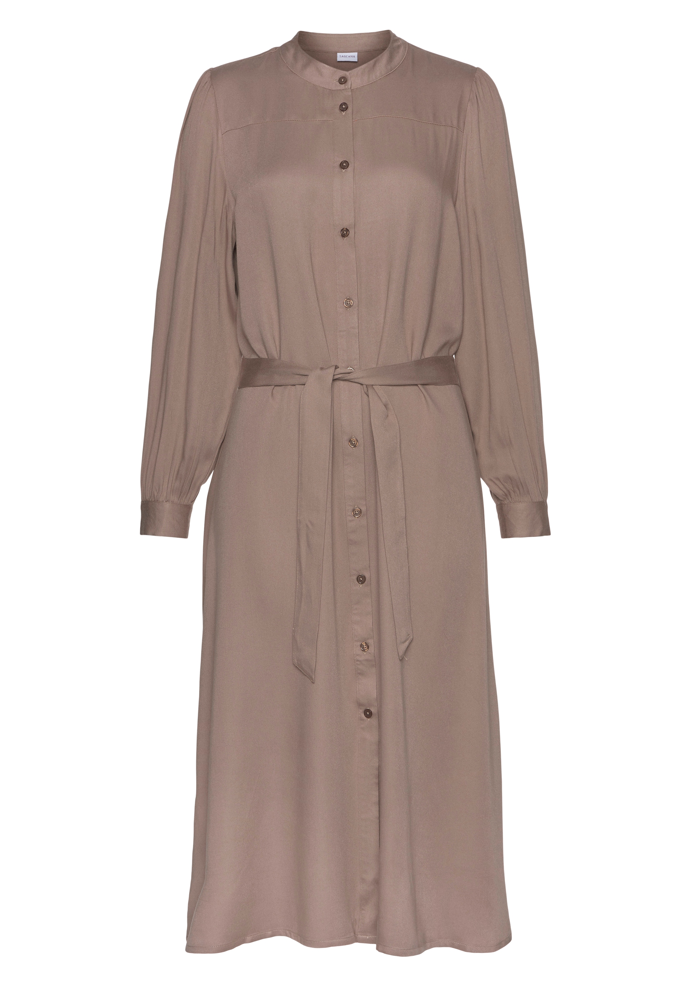 LASCANA Robe chemisier mit Bindegürtel,  in lockerer Passform, elegantes Sommerkleid, Midikleid