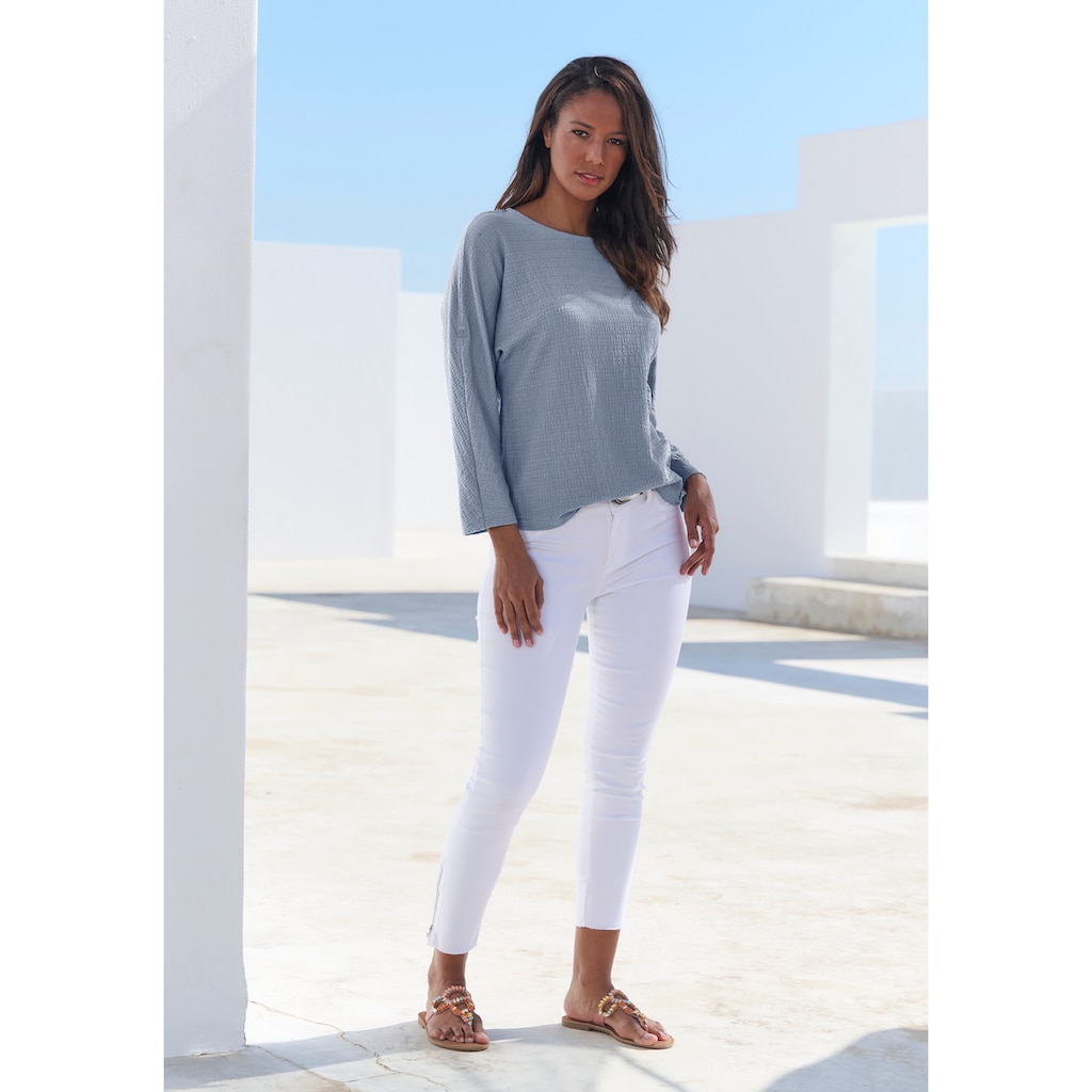Vivance 2-in-1-Shirt »zum Krempeln«, aus bügelfreier Crêpe-Qualität