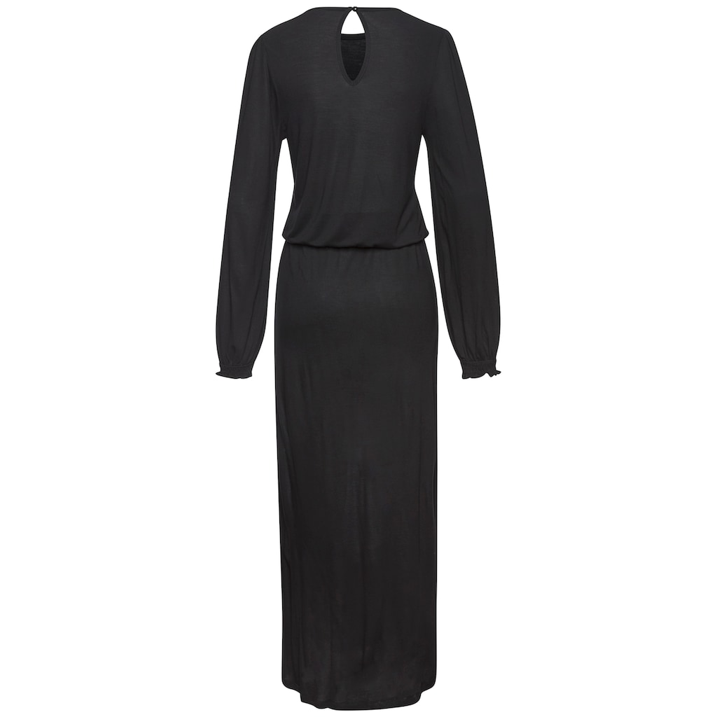 LASCANA Maxikleid, mit seitlichem Schlitz, schlichtes Jerseykleid, Basic