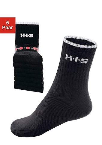 H.I.S Sportsocken, (Packung, 6 Paar), mit Frottee & verstärkten Belastungszonen