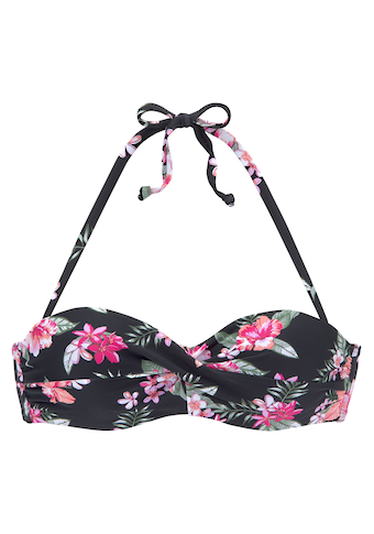 LASCANA Bügel-Bandeau-Bikini-Top »Santini«, im floralen Design