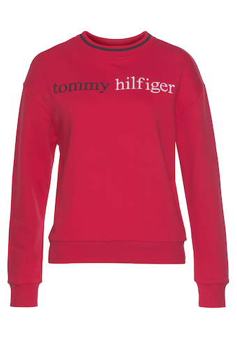 TOMMY HILFIGER Sweatshirt, mit eingesticktem Markenschriftzug