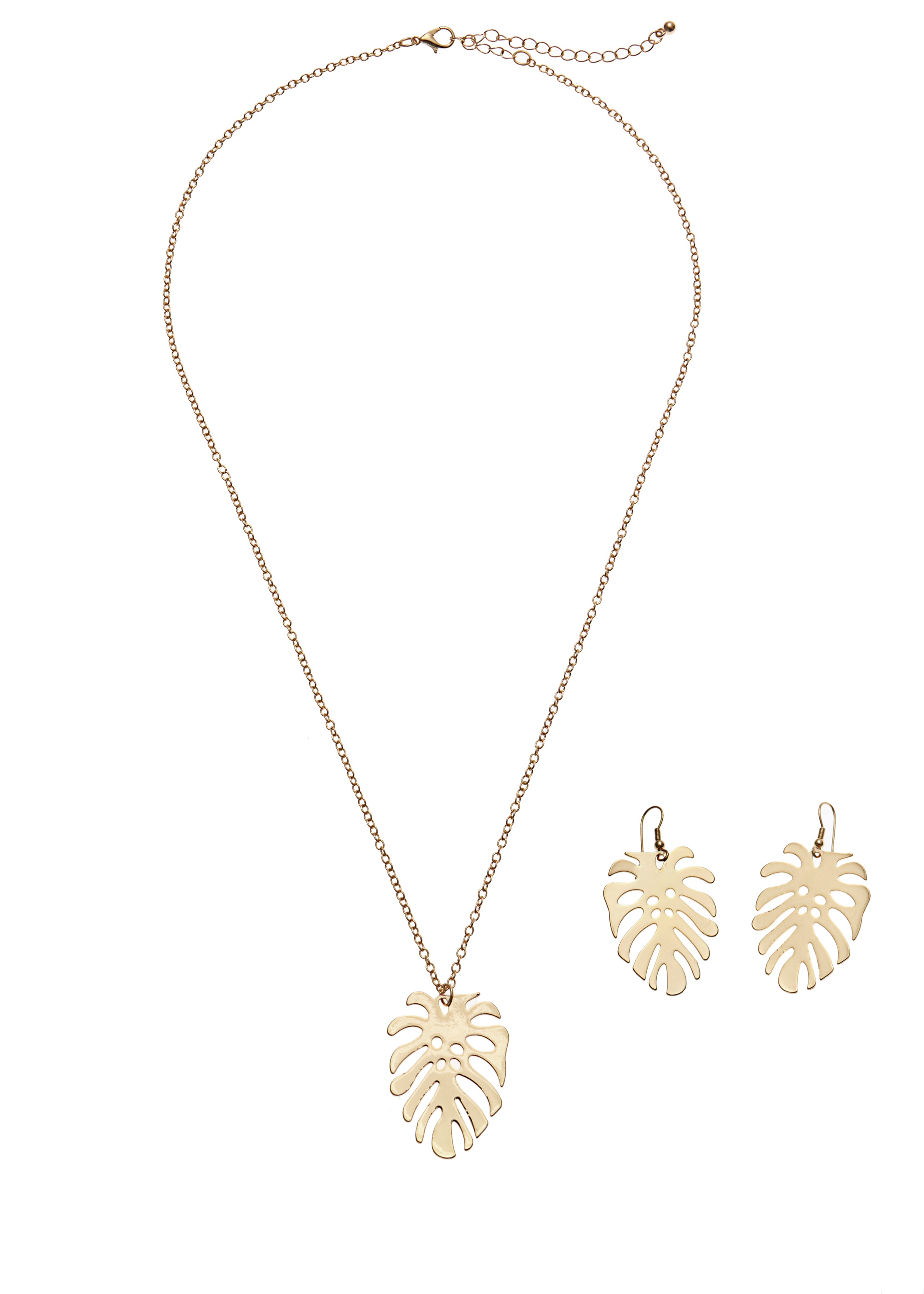 Image of LASCANA Schmuckset, Kette und Ohrringe mit Palmenblatt