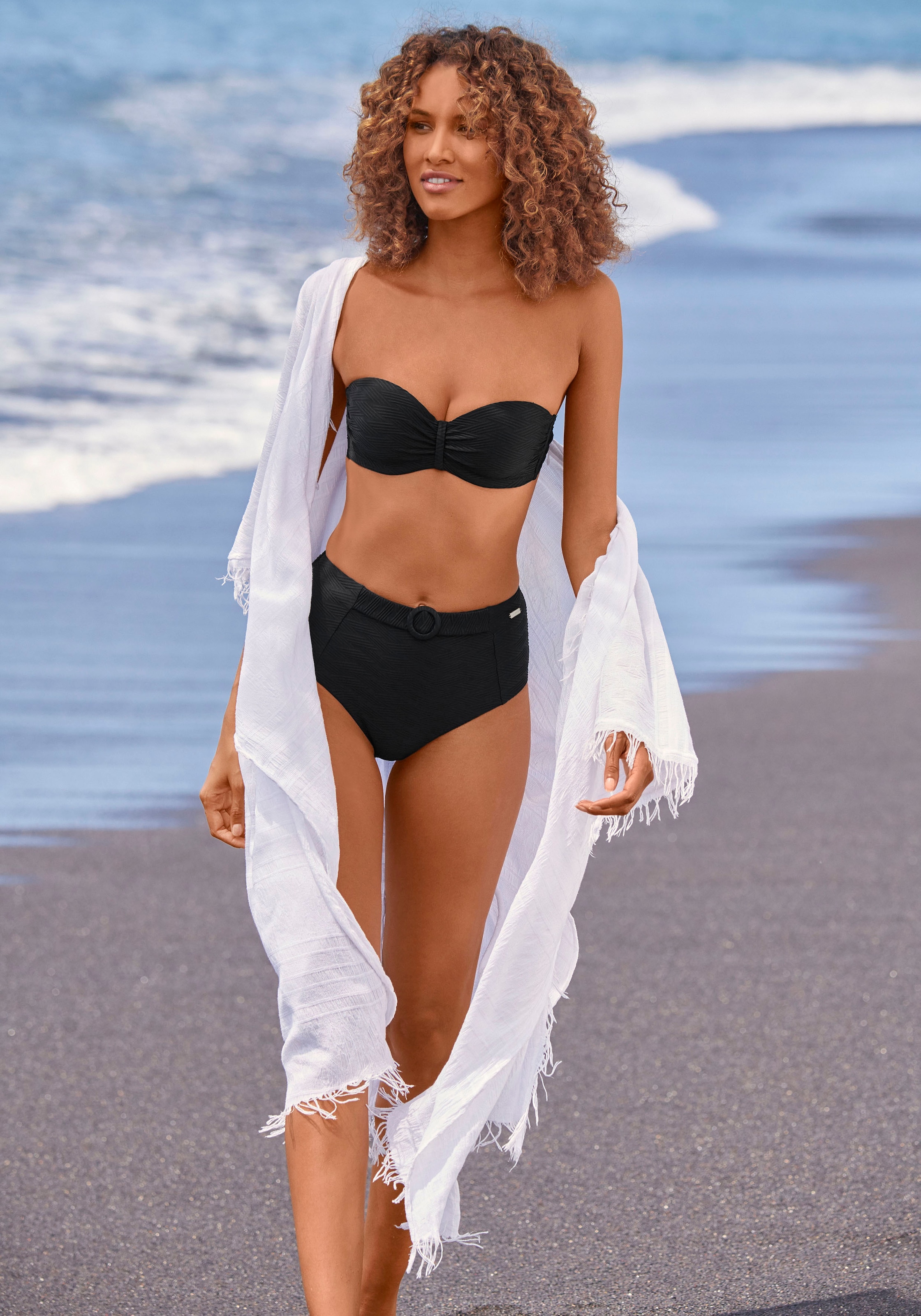 Sunseeker Highwaist-Bikini-Hose »Loretta«, mit Ziergürtel