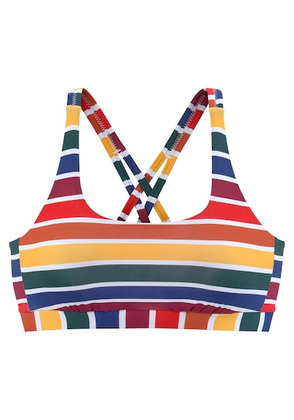 LASCANA Bustier-Bikini-Top »Rainbow Collection«, mit gekreuzten Trägern