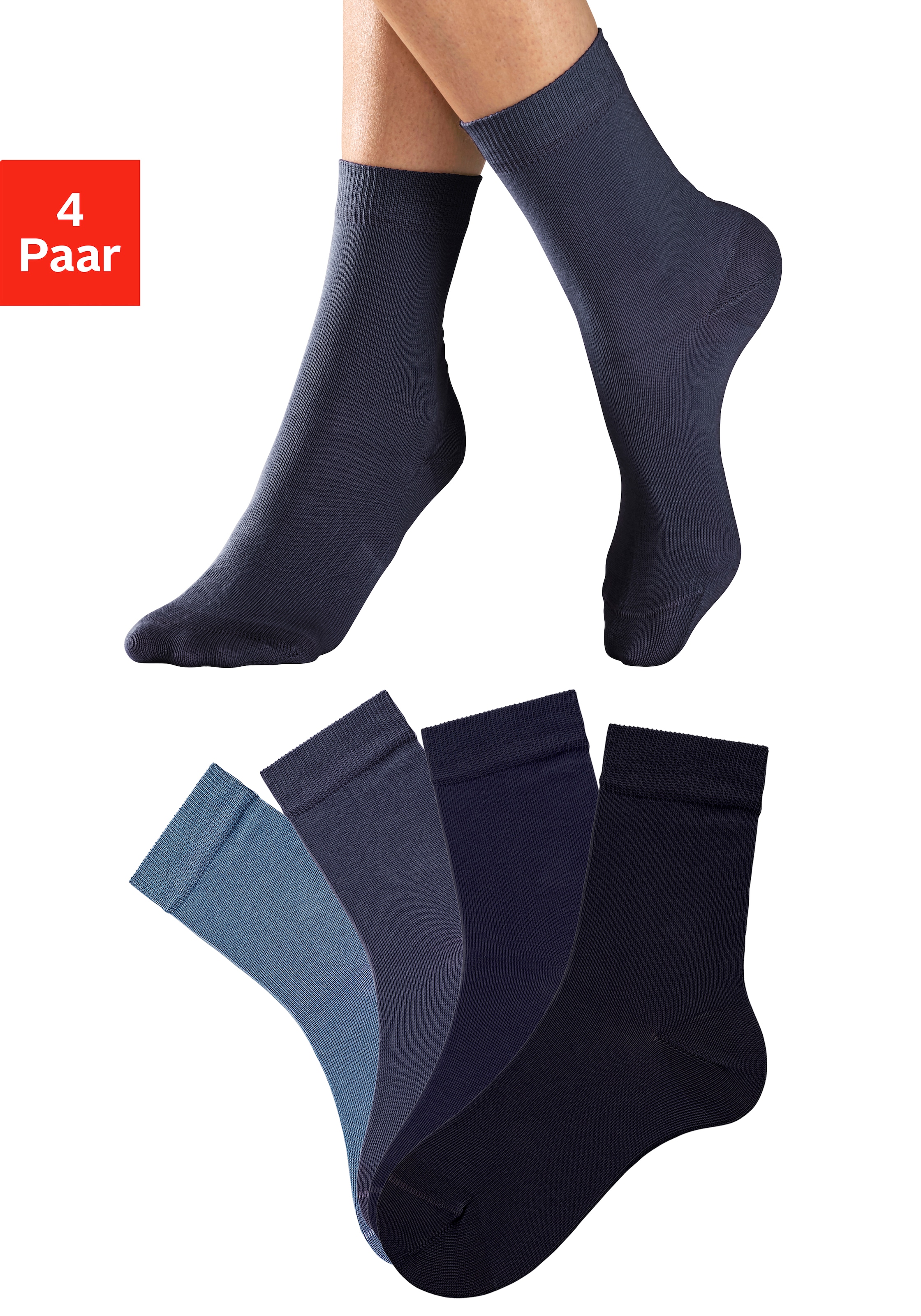 Image of Lavana Socken, (4 Paar), in unterschiedlichen Farbzusammenstellungen