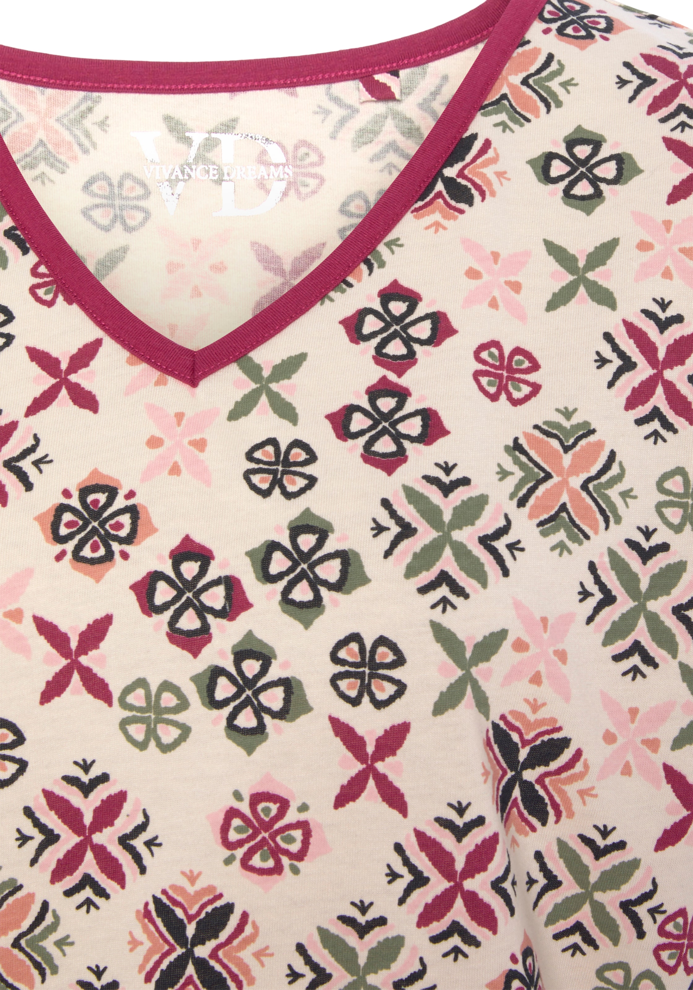 & (1 Unterwäsche kaufen online | LASCANA Vivance tlg.), grafisch-floralem Nachthemd, mit Alloverdruck » Lingerie Dreams Bademode,