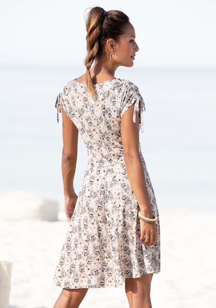 Vivance Jerseykleid, mit Blümchendruck, lockeres Sommerkleid, Strandkleid