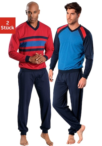 le jogger® Pyjama, (Packung, 4 tlg., 2 Stück), in langer Form