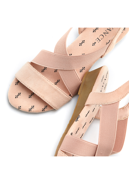 Vivance Sandalette »Sommerschuh, Sandale,«, Sandale, Sommerschuh mit elastischen Riemchen und Keilabsatz VEGAN
