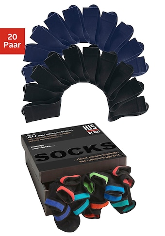 H.I.S Socken, (Set, 20 Paar), in praktischer Geschenkbox