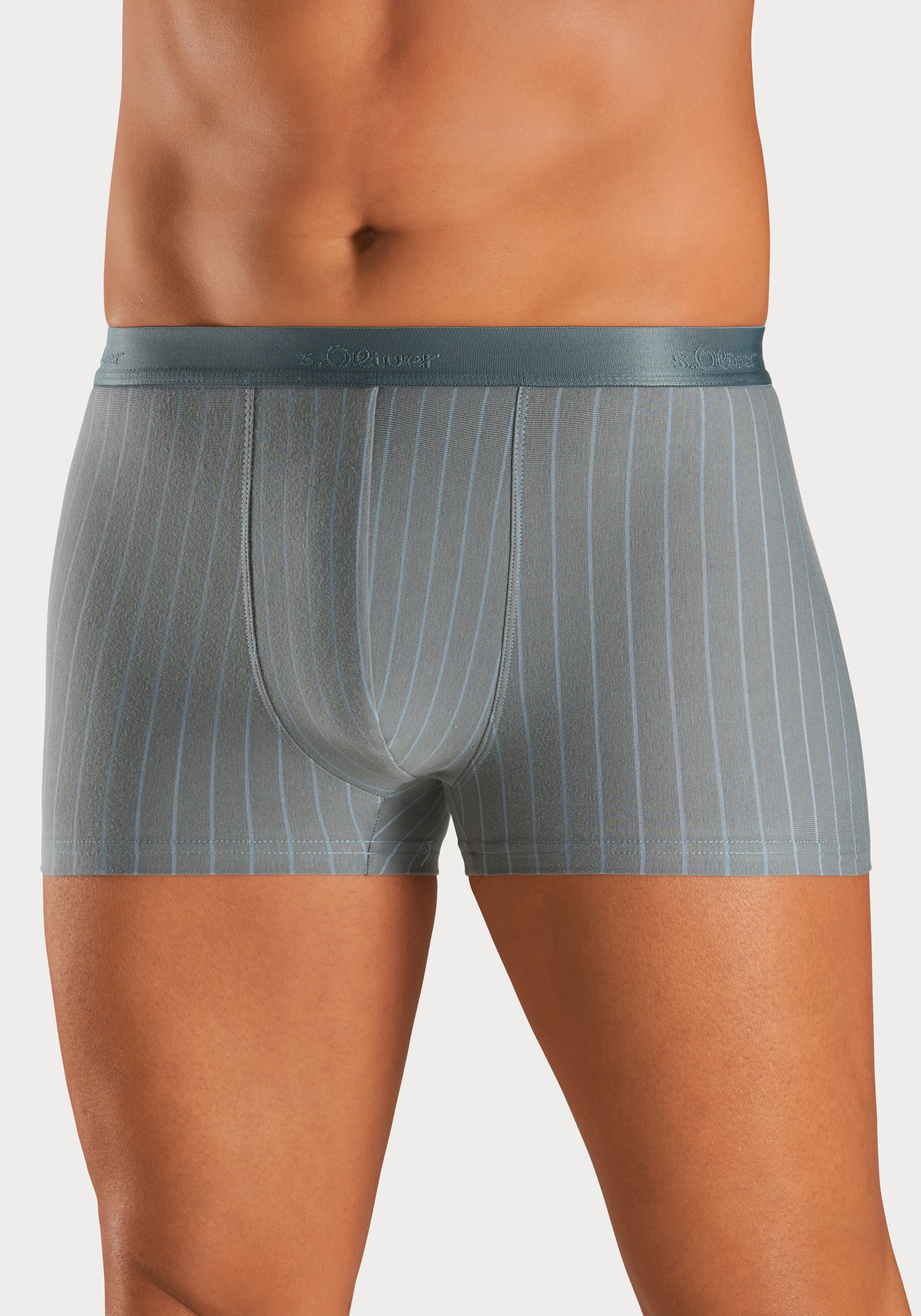 s.Oliver Boxer »Herren Boxershorts«, (Packung, 3 St.), in Streifen und Uni aus Baumwoll-Mix