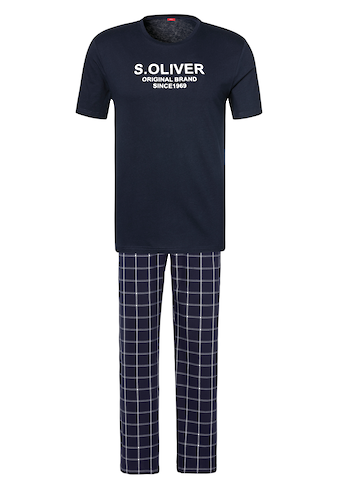 s.Oliver Pyjama, (2 tlg., 1 Stück), mit karierter Webhose