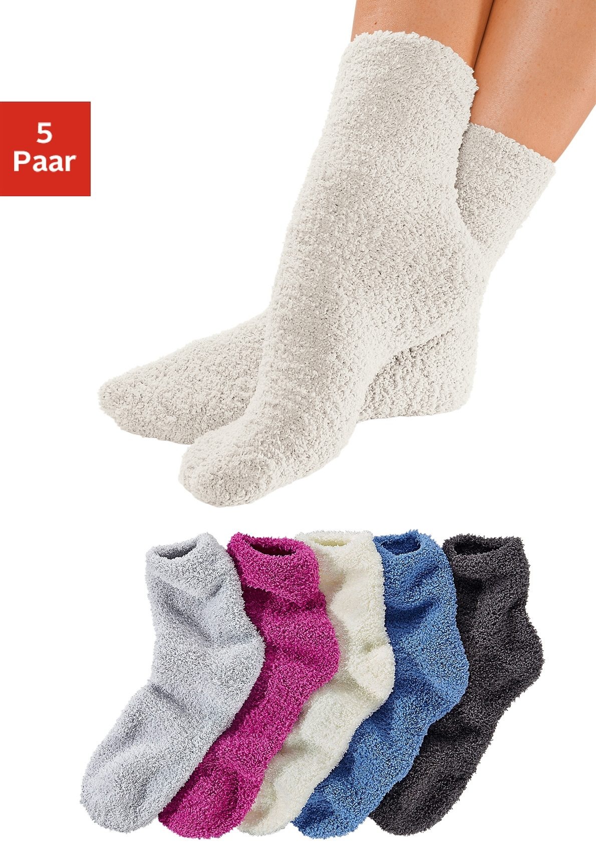 Image of Lavana Kuschelsocken, (5 Paar), ideal als Bettsocken