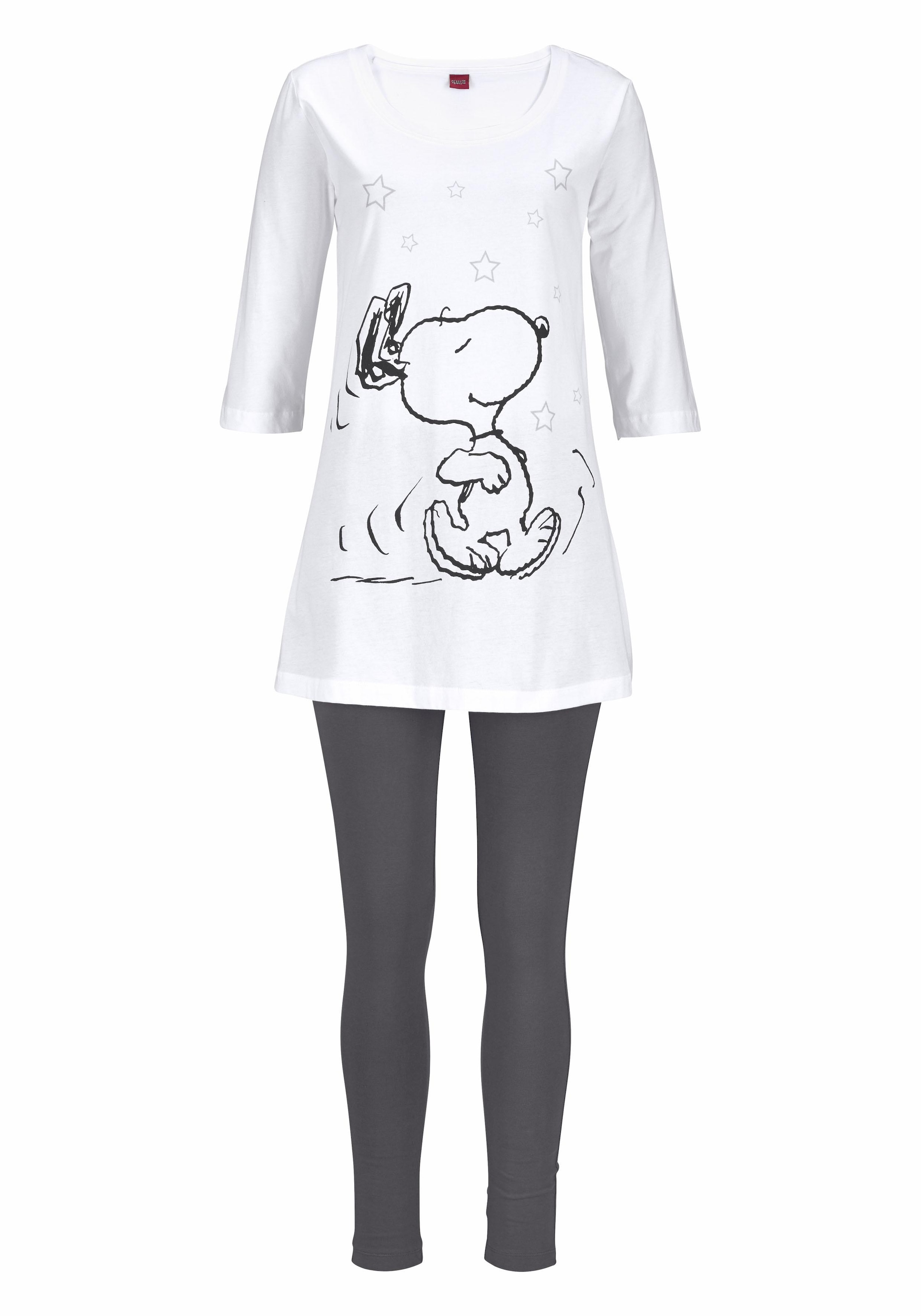 Peanuts Pyjama, (2 tlg., | Shirt online 1 und & Leggings Druck » mit Stück), mit kaufen LASCANA Snoopy Unterwäsche Bademode, Lingerie legerem