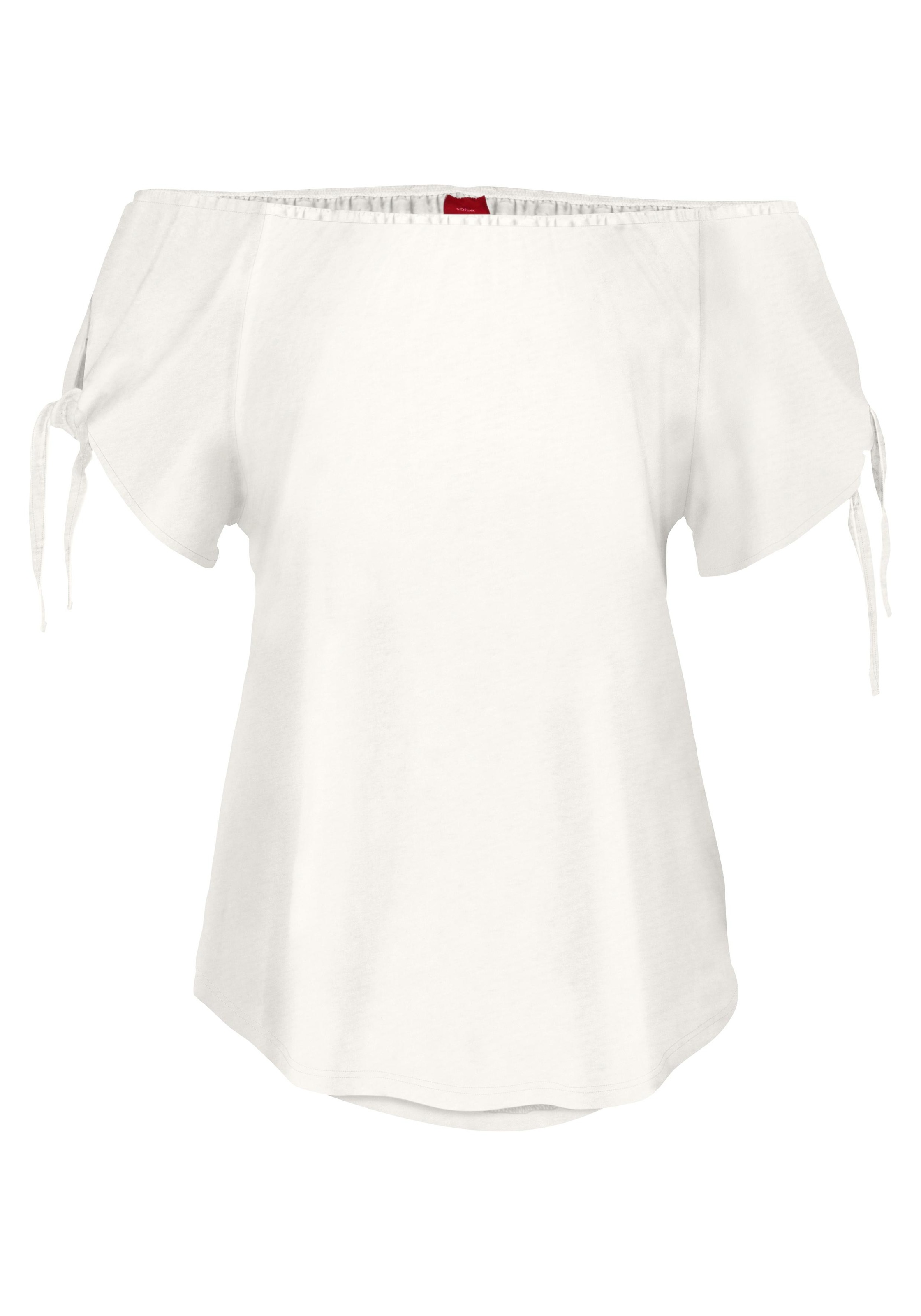 s.Oliver RED LABEL Beachwear : T-shirt de plage avec fentes au bas des manches