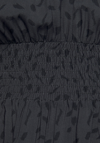 LASCANA Druckkleid, mit grafischem Print und langen Ärmeln, kurzes Blusenkleid