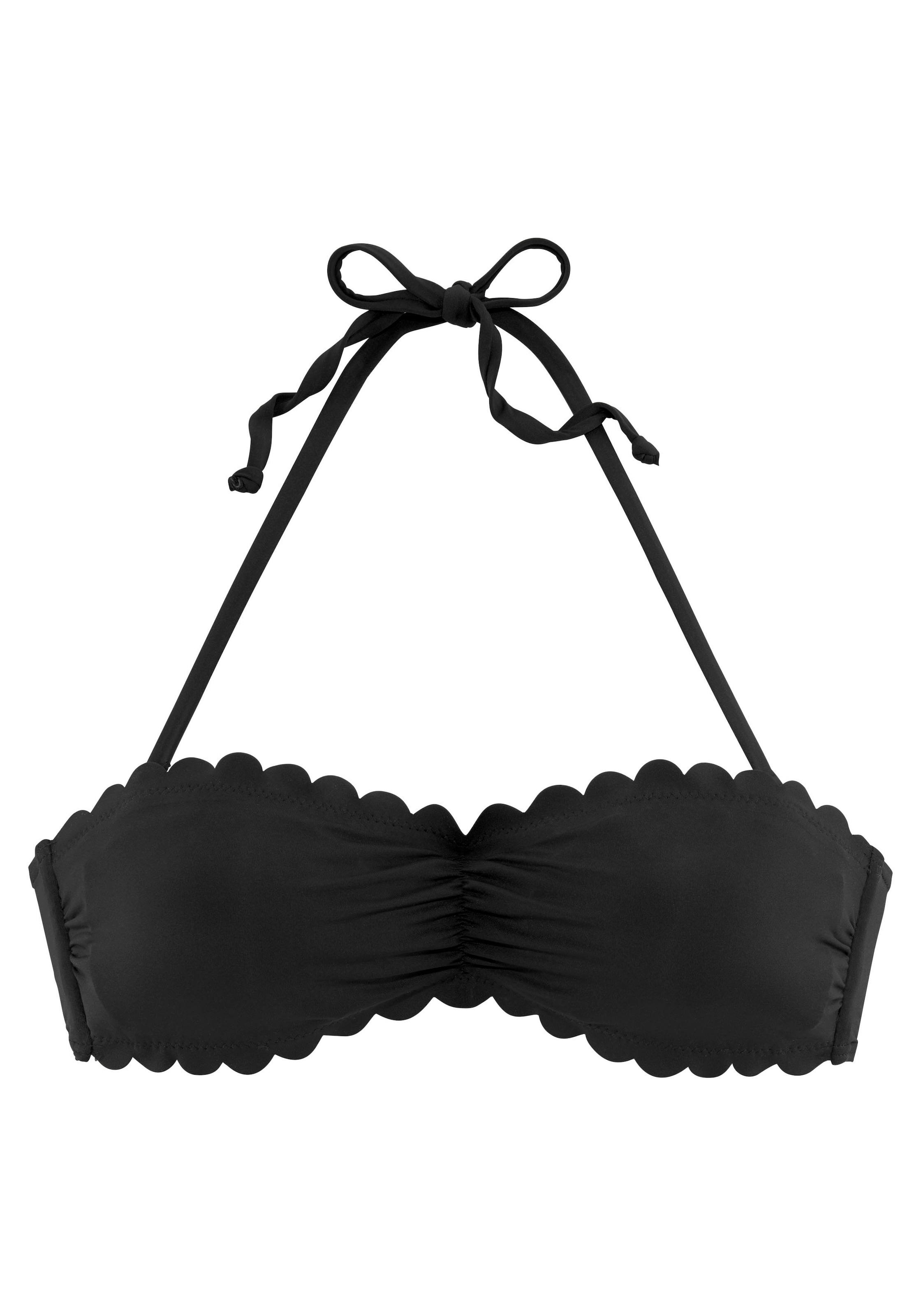 LASCANA Bandeau-Bikini-Top »Scallop«, mit gelaserter Wellenkante