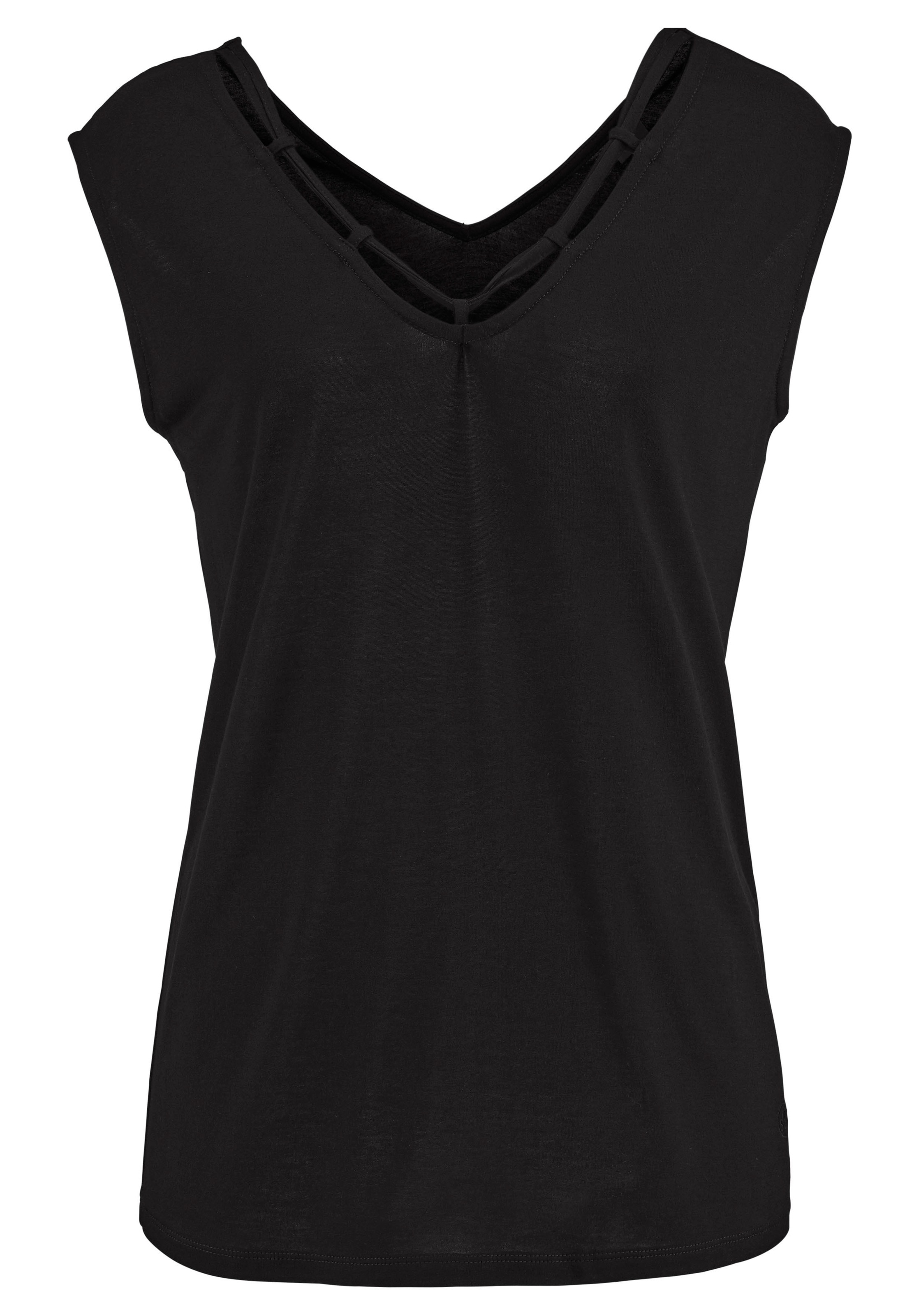 s.Oliver T-Shirt, mit Zierbändern am Ausschnitt, Kurzarmshirt, sommerlich »  LASCANA | Bademode, Unterwäsche & Lingerie online kaufen | V-Shirts
