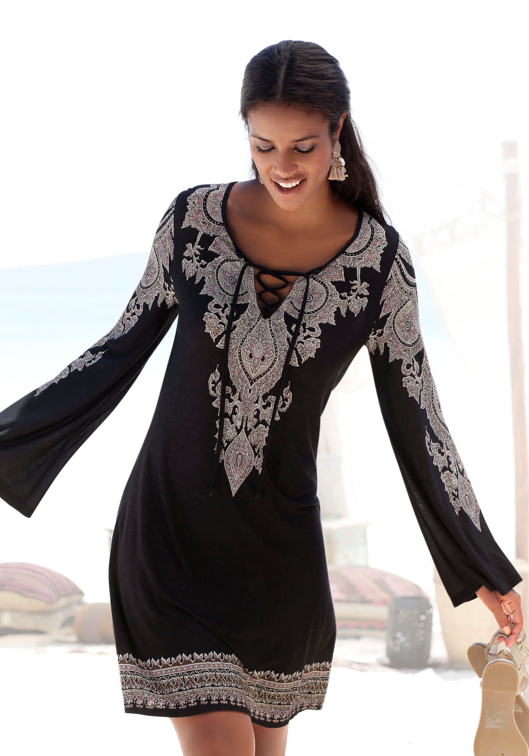 LASCANA Jerseykleid, mit Bordürendruck » LASCANA | Bademode, Unterwäsche &  Lingerie online kaufen