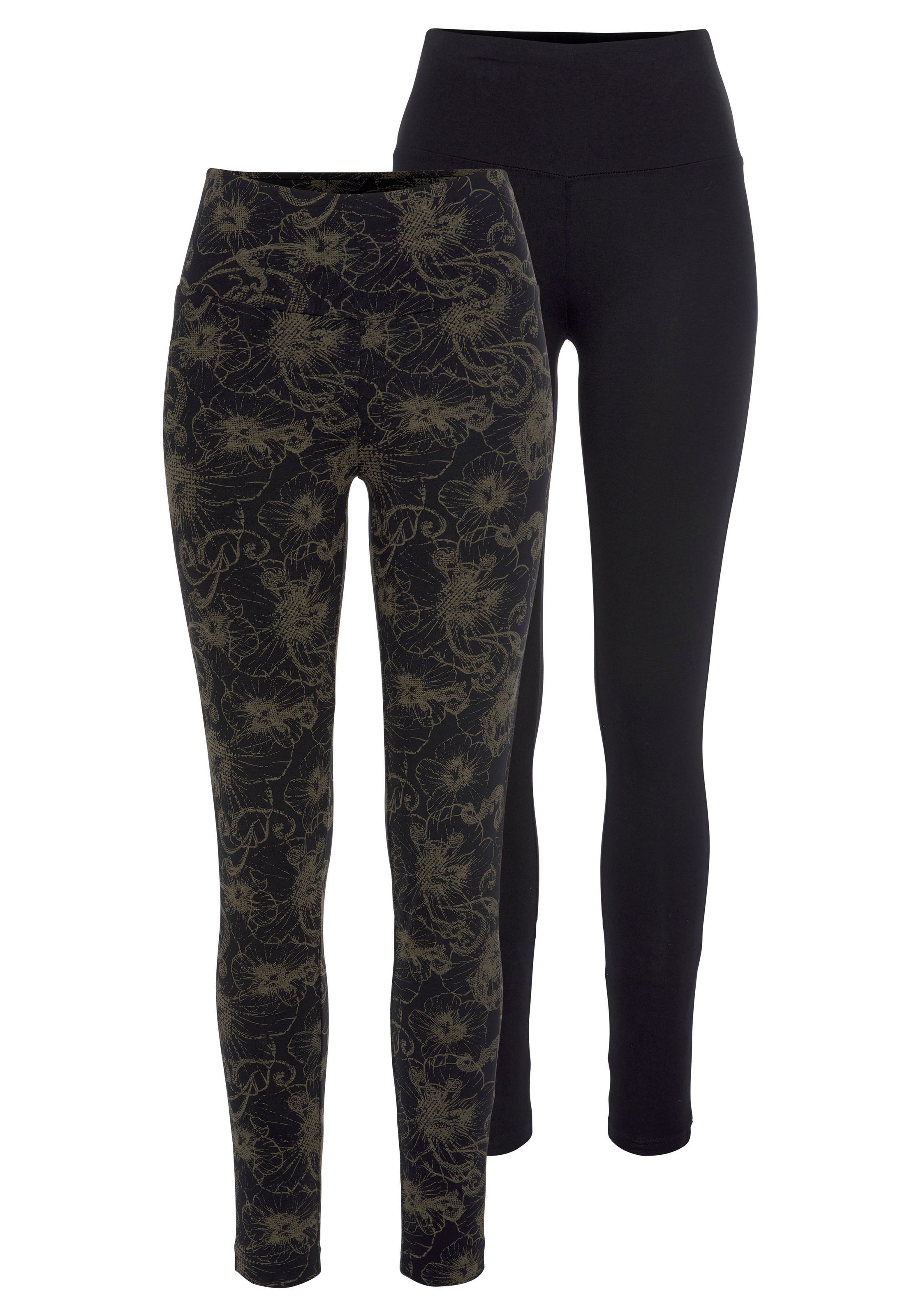 H.I.S Leggings, (2er-Pack), bedruckt und uni