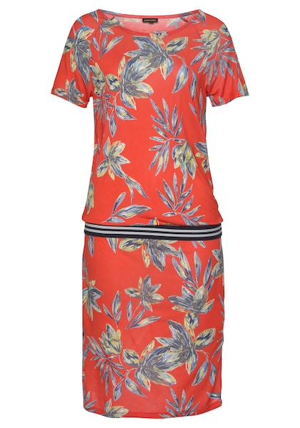LASCANA Strandkleid, mit Alloverprint, kurzes T-Shirtkleid, Sommerkleid