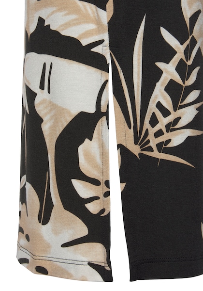 Vivance Midikleid, mit Blätterdruck und Schlitz, figurbetontes Sommerkleid, Strandkleid