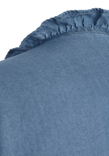 LASCANA Jeanskleid, mit Rüsche am Kragen und Knopfleiste, Blusenkleid, Tunikakleid