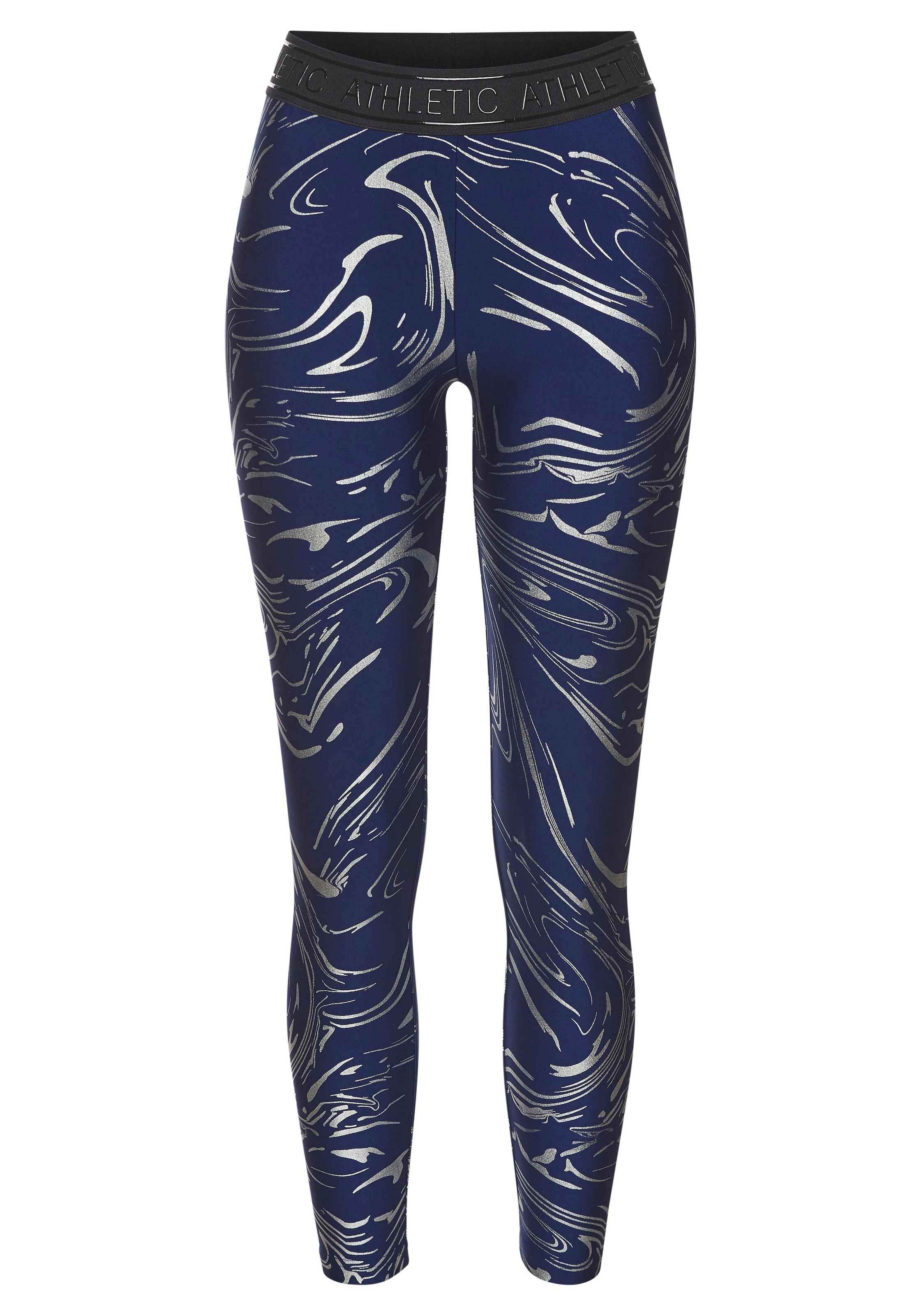 LASCANA ACTIVE Funktionsleggings »-Sportleggings«, mit glänzendem Print und 3D Schriftzug