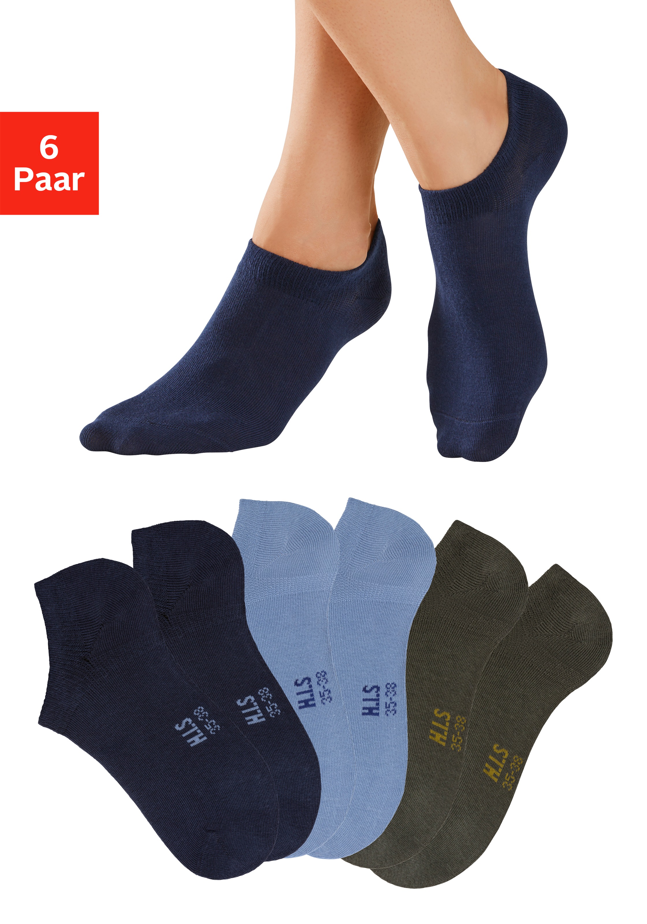 kurz mit günstig Kaufen-H.I.S Sneakersocken, (Packung, 6 Paar), mit besonders kurzem Schaft. H.I.S Sneakersocken, (Packung, 6 Paar), mit besonders kurzem Schaft <![CDATA[6er-Pack Sneakersocken von H.I.S für jeden Anlass. Kürzerer Schaft. Bequeme Passform dank Y-Ferse. Flache S