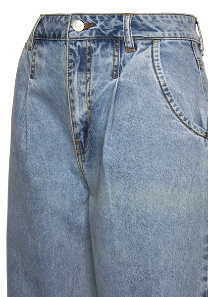 Buffalo Relax-fit-Jeans, in High-waist-Form mit Bundfalten, Crop-Design