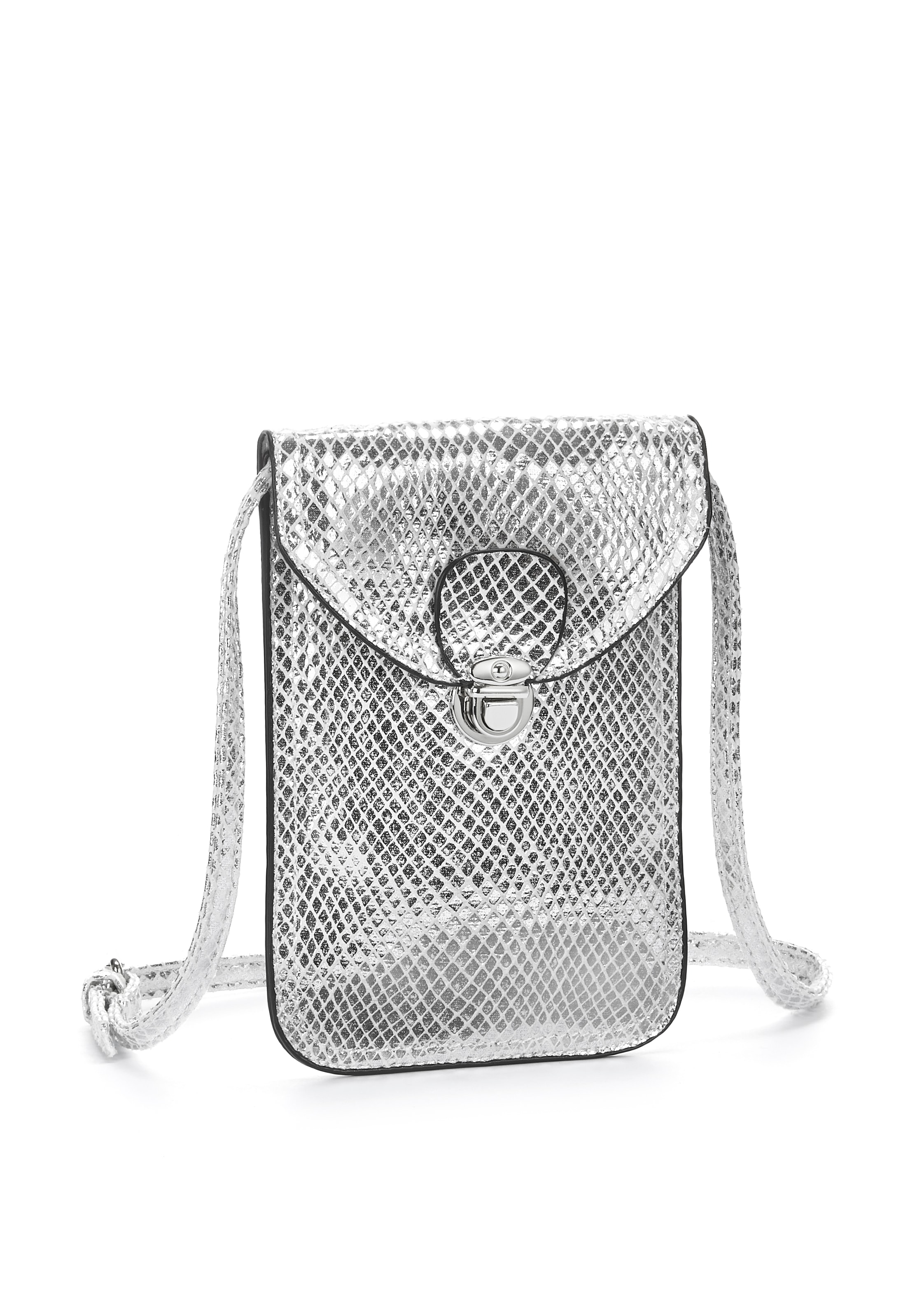 Image of LASCANA Umhängetasche, Minibag, Handytasche zum Umhängen im coolen Metallic Look