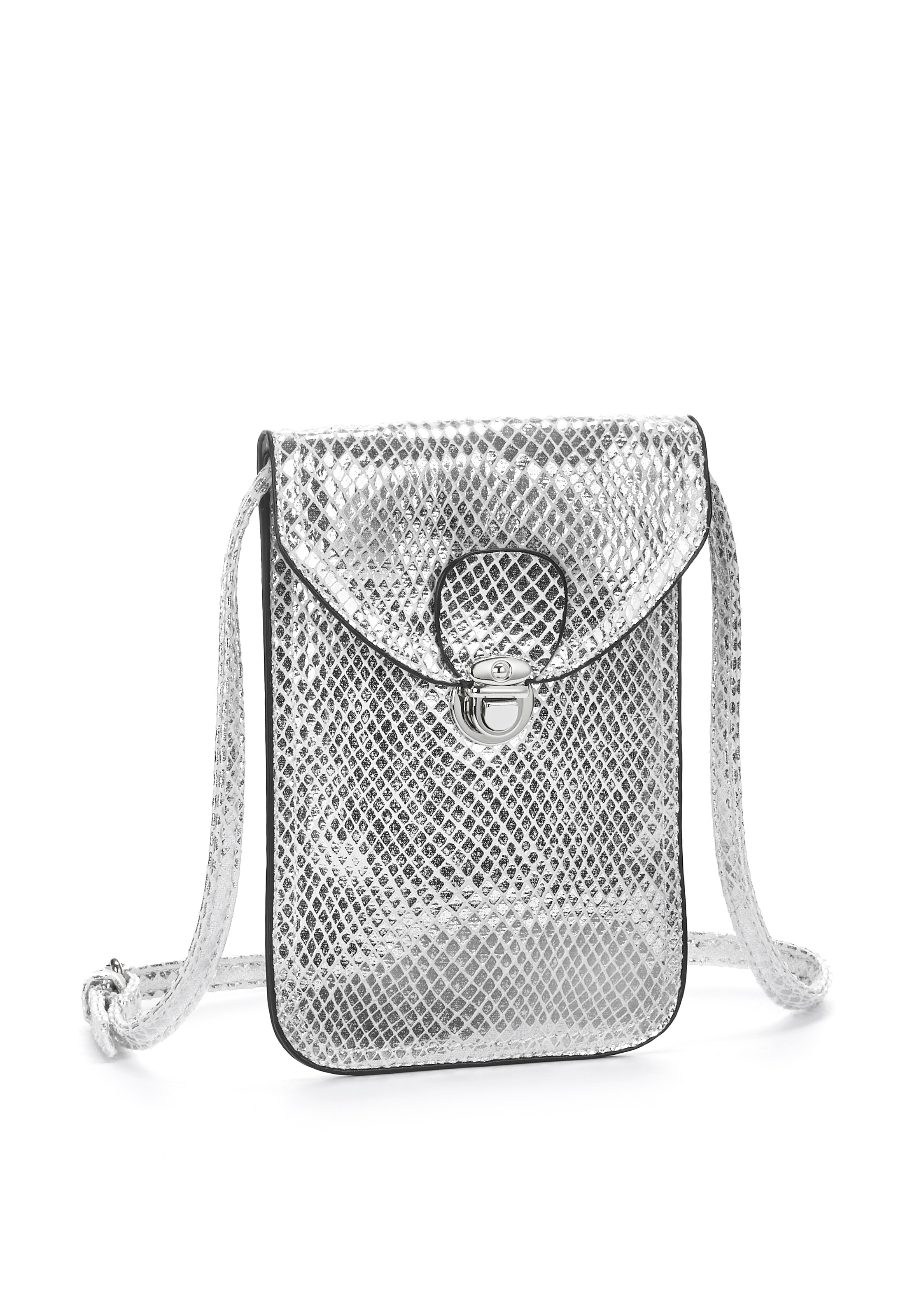 Image of LASCANA Umhängetasche, Minibag, Handytasche zum Umhängen im coolen Metallic Look VEGAN