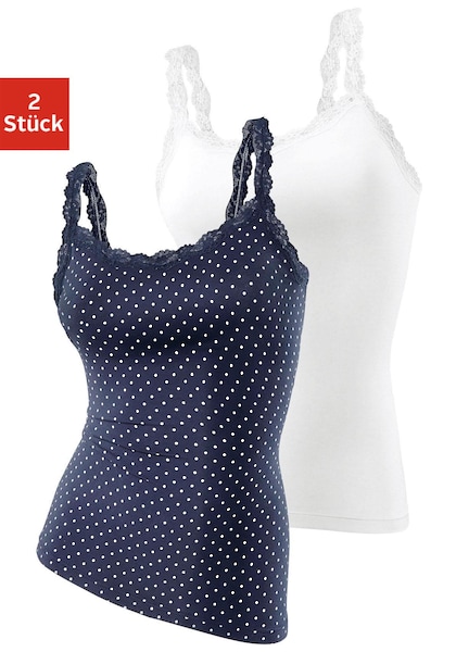 LASCANA Unterhemd, (Packung, 2 St., 2er-Pack), mit zarter Spitze » LASCANA  | Bademode, Unterwäsche & Lingerie online kaufen