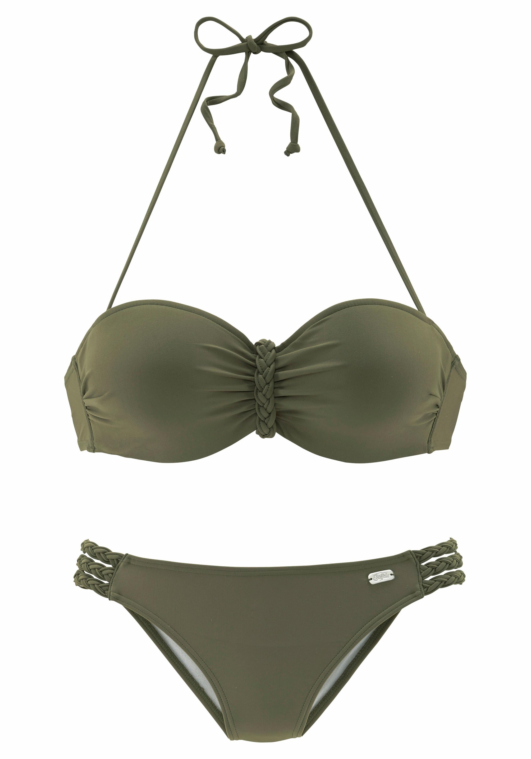 Buffalo Bügel-Bandeau-Bikini, trendiger Look, mit abnehmbaren Trägern, mit geflochtenen Details